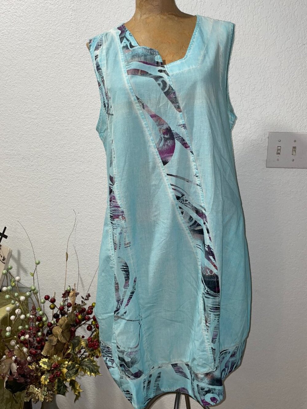 NWT $120 Light Blue Dress KEKOO DESIGN sz 1 S 6 8